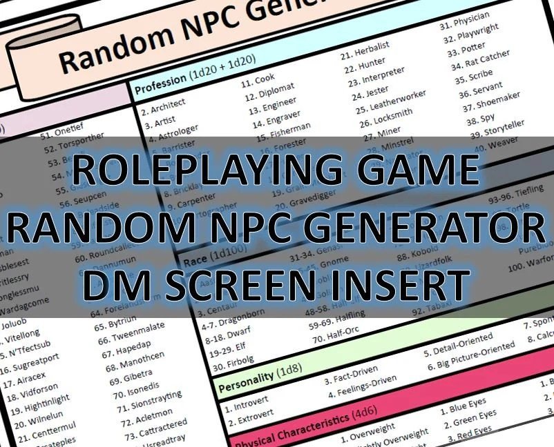 Random D&D NPC & Villain Generators Power Up Your Campaigns